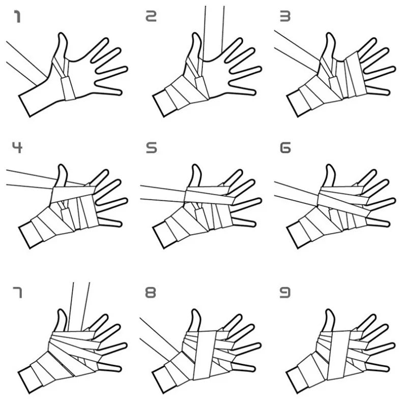 Bandes de boxe en coton 2Punch pour MMA et boxe, montrant les bandes enroulées, confortables et résistantes, adaptées à l'entraînement.